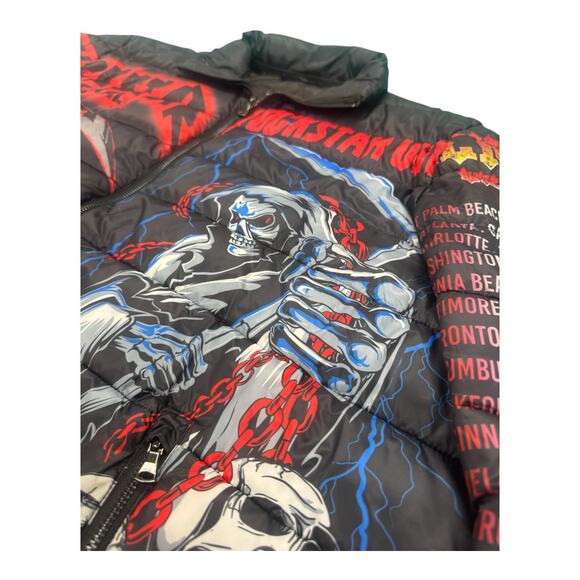 Rockstar Original Men's Izzy Graphic Full Zip 2XL Puffer Jacket Streetwear Punk - Picture 11 of 16